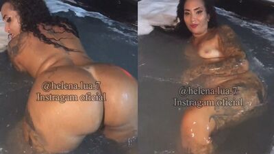 Coroa safada Helena Lua rebolando pelada na hidro do motel