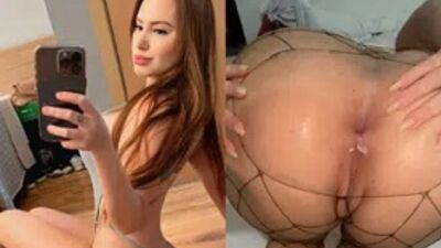 Michelly Ruiva pelada e tarada levando rola com força na bunda grande