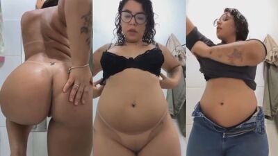 Gordinha amadora mostrando o cu e a buceta antes do trabalho