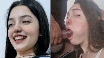 Bruna Vieira mamando a piroca preta do primo em boquete extremo