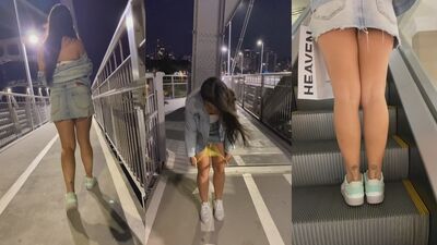 Ellenzinhaexib vídeo amador se exibindo em publico sem calcinha na escada rolante
