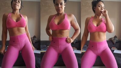 Pamela Santos vazado caiu na net com a buceta marcando na roupa de academia