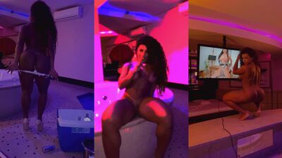 Rayhellen Andrade nua rebolando e esfregando xota no motel
