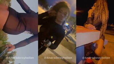 Rayhellen Andrade flagra com vestido sem calcinha em público