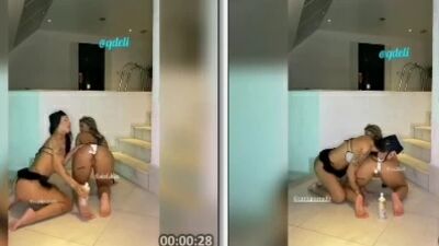 Carol Portudo e Ale Faltz peladas na cama transando em porno delicioso