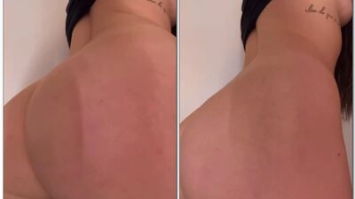 Morena nua safada exibindo seu delicioso traseiro