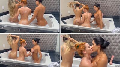 Sexo lesbico Rute Rocha e amigas se pegando gostoso molhadinhas numa banheira