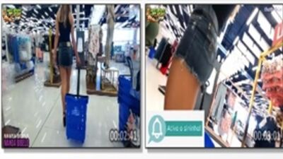 Nanda Bilelo andando pelada pelo supermercado mostrando a buceta