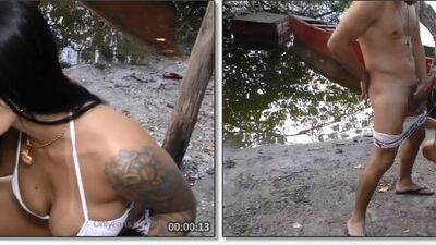 Shayenne Samara mamando gostoso a pica do safado ao ar livre