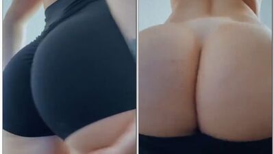 Mily Cunha loirinha rabuda abaixa o shortinho e exibe o rabão lindo