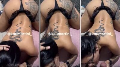 Morena Kau Martini de quatro empinadinha mamando com vontade a pica do seu macho