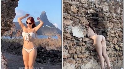 Professora Cibelly Ferreira empinando a bunda grande em publico