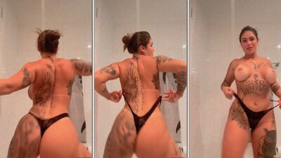 Gostosa de rabo grande dançando pelada na masturbação excitada