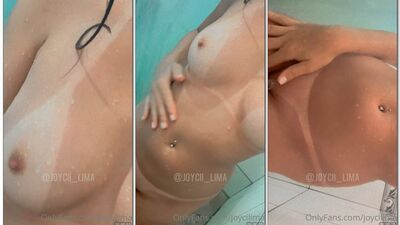Joyci Lima tomando banho peladinha e passando a mão na pepeca