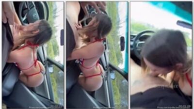 Jessica Pachedo peituda mamando a pica do seu macho dotado no carro