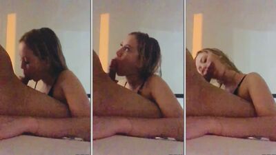 Geovana Ribeiro chupando piroca dura do macho