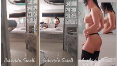Amanda Smell porno lésbico com ruivinha safada no motel