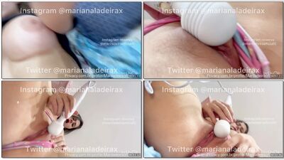 Mari Ladeira nua passando o vibrador na bucetinha molhada de tesão