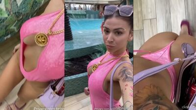 Mc Pipokinha filmando sua bunda com calcinha socada no cruzeiro do Neymar
