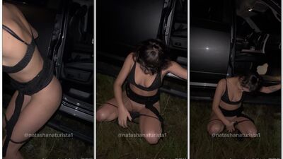 Natasha Naturista exibindo a buceta em publico mijando na rua