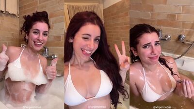 Catarina Paolino peladinha tomando banho de banheira querendo levar pirocada