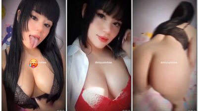Miyuzinha ninfentinha otaka mostrando os peitos e rebolando a bunda toda pelada sem calcinha