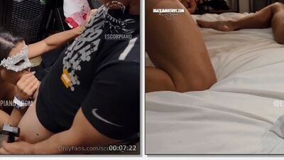 Escorpiano Dom macho cheio de tesão na pica dura comendo a casada da buceta inchada