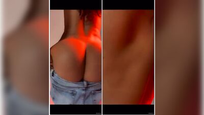 Aline Mineiro abaixa as calças e exibe o rabão  gostoso empinadinho pra camera