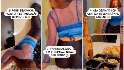 Red Hot ruivinha bem gostosa dando uma aula de como transar na mesa