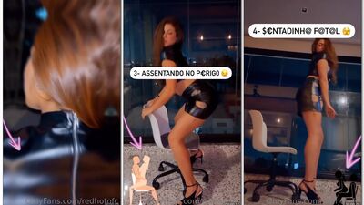 Red Hot putinha ruivinha super gostosa ensinando com aula pratica a como foder em cima da cadeira