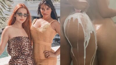 Mala Pink ruivinha putinha toda deliciosa tomando banho pelada com a mãe