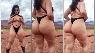 Conti Curvy rabuda muito deliciosa mostrando deliciosa as tetas gostosas e a bunda com um fio dental socadinho