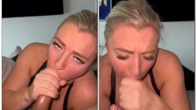 Loirinha gringa safada caindo de boca na pica do macho