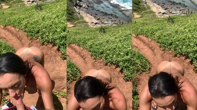 Casal Tk esposa mamando gostosa na praia de nudismo