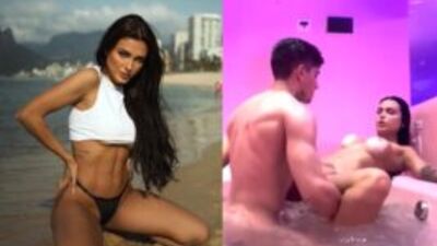 Fernanda Campos transa com bombado na banheira do motel