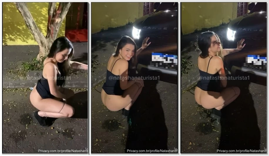 Natasha Naturista flagra amador bêbada mijando na rua