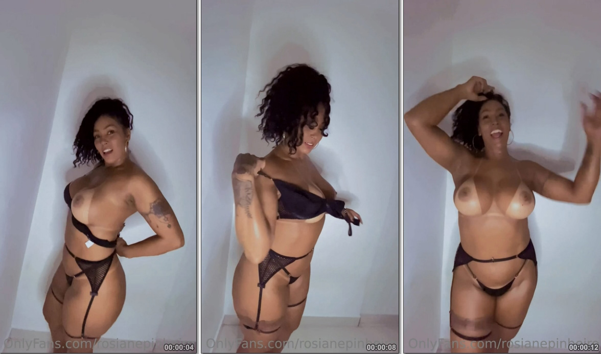 Rosiane Pinheiro tirando lingerie e mostrando a buceta em putaria delicia