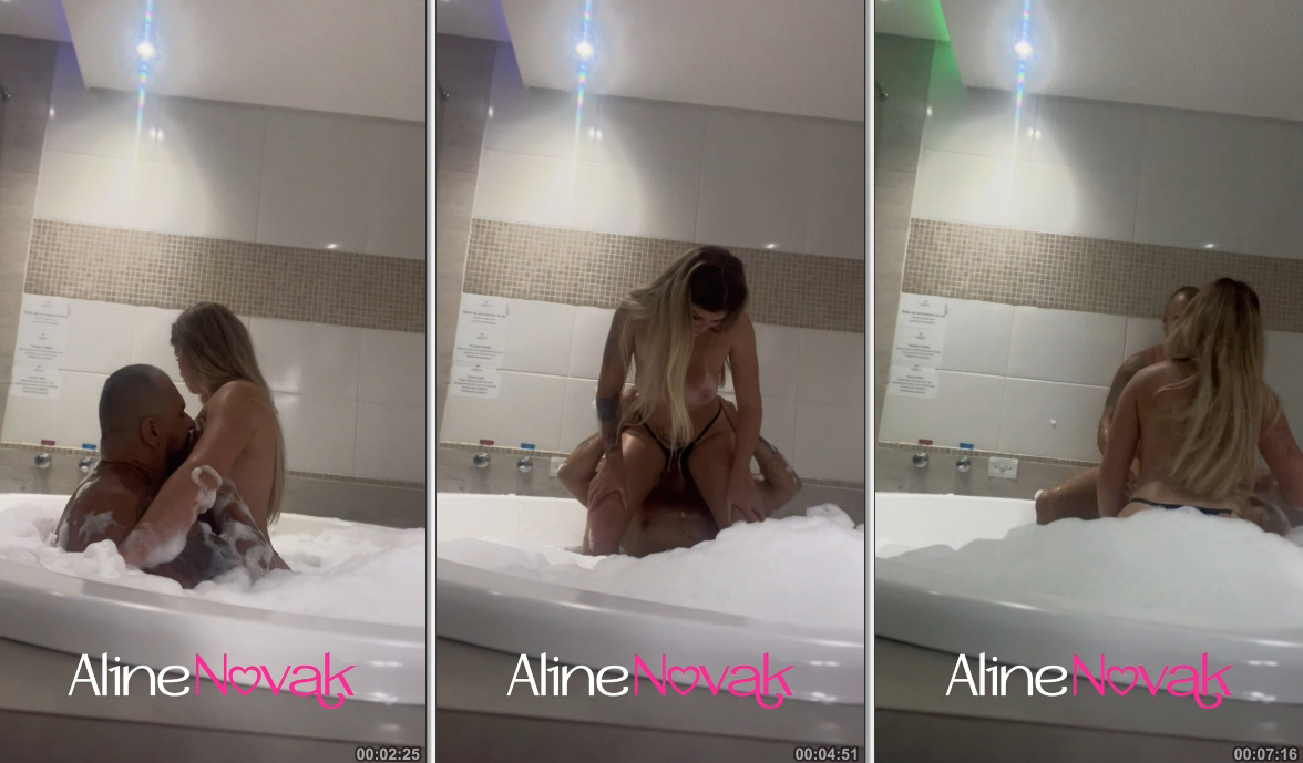 Aline Novak loirinha safada dando a bucetinha na banheira de espuma