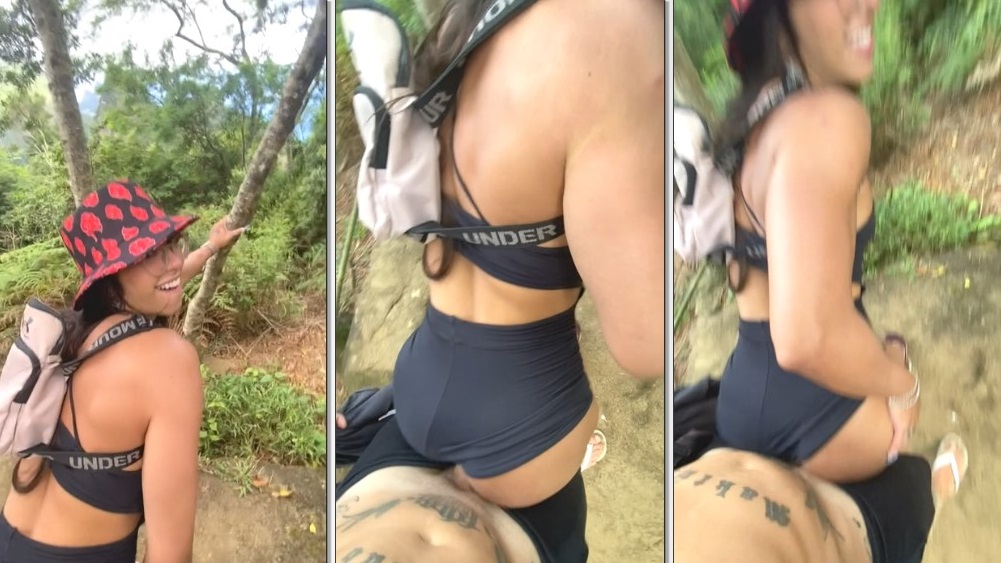 Amirah Daher transando na trilha sem camisinha com puto