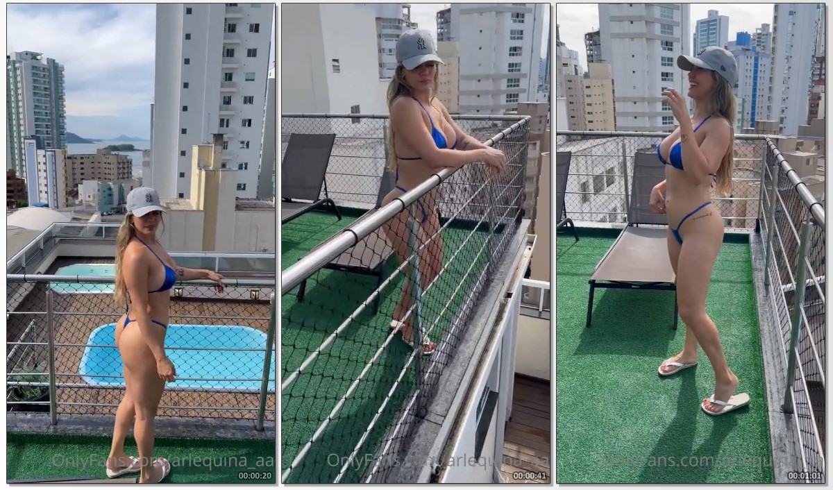 Arlequinaa brasileira fogosa toda tesuda ficando peladinha no topo do hotel palace