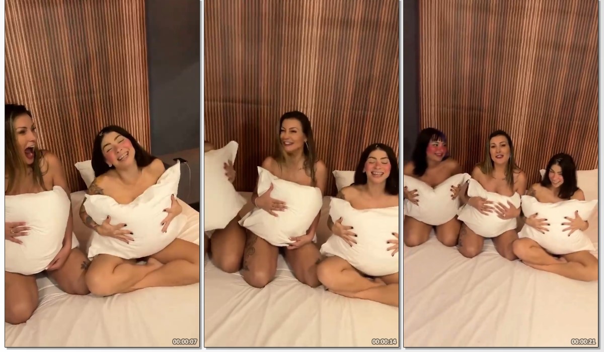 Belle Belinha, Andressa Urach e Mc Pipokinha nuas com tesão na cama