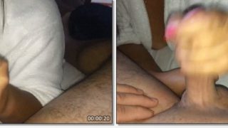 Coroa gordinha batendo punheta para seu novinho