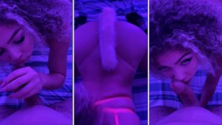 Dani Motta chupando pica de quatro com plug no cuzinho