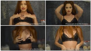 Deeh Lins ruivinha safada de lingerie provocante sensualizando pra camera querendo pica
