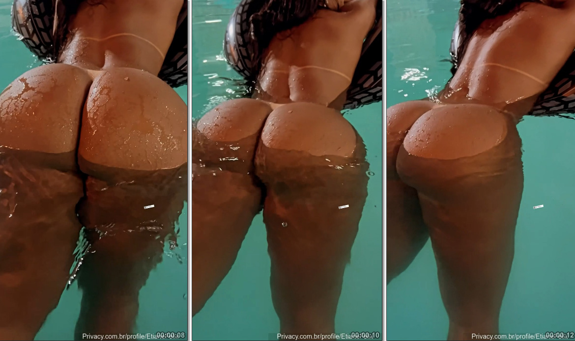 Etiane Felix piranha toda deliciosa pelada com rabetão empinado na piscina