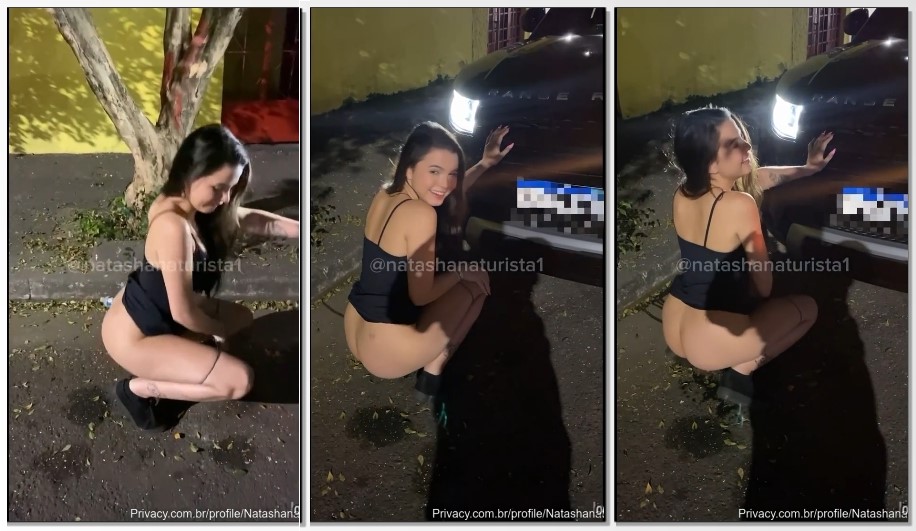 Flagra Natasha Naturista bêbada mijando na rua voltando da balada