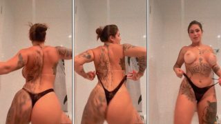 Gostosa de rabo grande dançando pelada na masturbação excitada