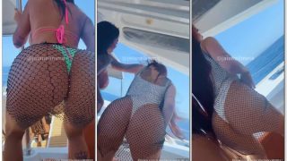Jaiane Limma mexendo a bunda grande na lancha cheia de tesão