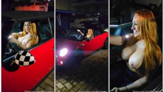 Jessica Patez ruivinha peituda toda gostosa mostrando os peitos dentro do carro