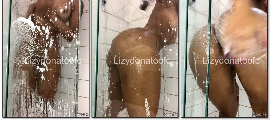 Lizy Donato peladinha tomando banho sensualizando com o corpinho todo  ensaboadinho